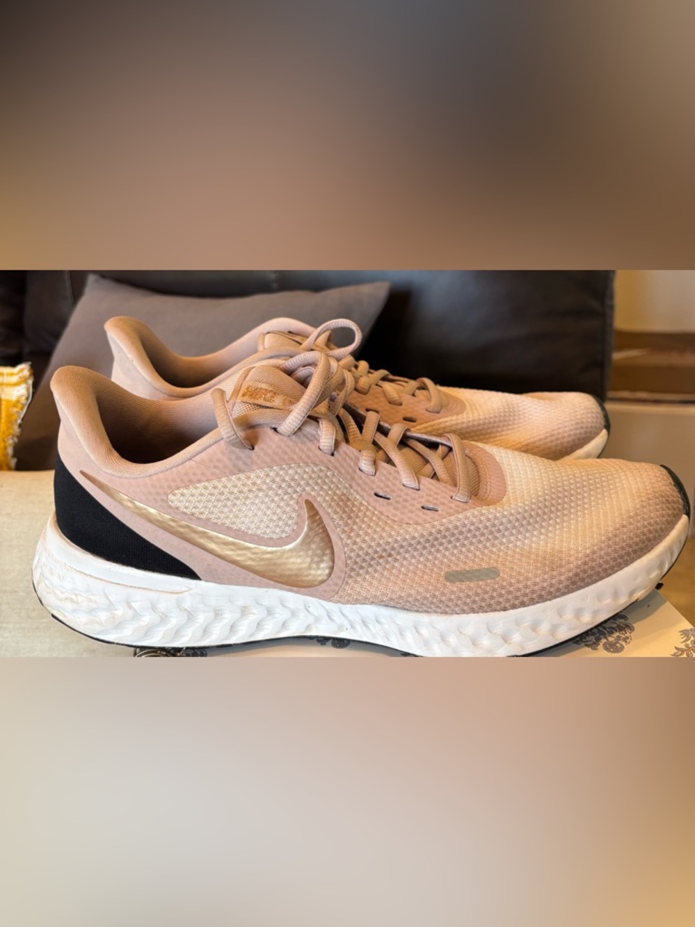 Nike Women's Revolution 5 Running Sneakers in the Barely Rose in size 11